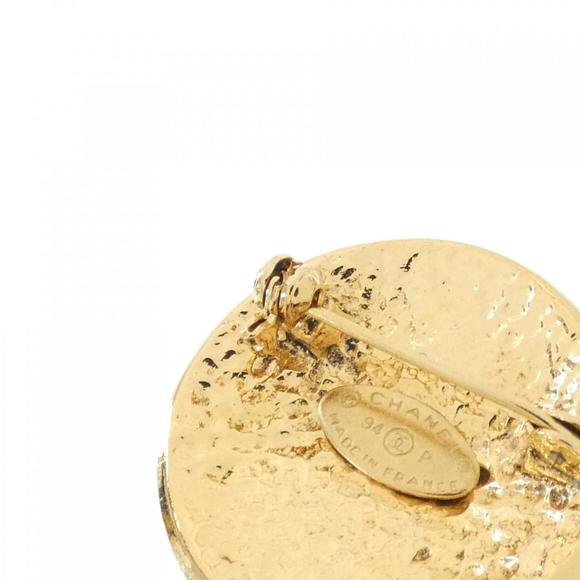CHANEL Vintage Gold Brooch 3cm x 3cm Rank A Used - Picture 3 of 3